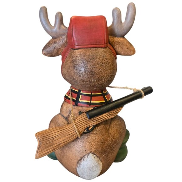 Hunter Deer Figurine Ceramic 10 Inch Hunting Cabin Decor Camo Camouflage - Picture 3 of 16